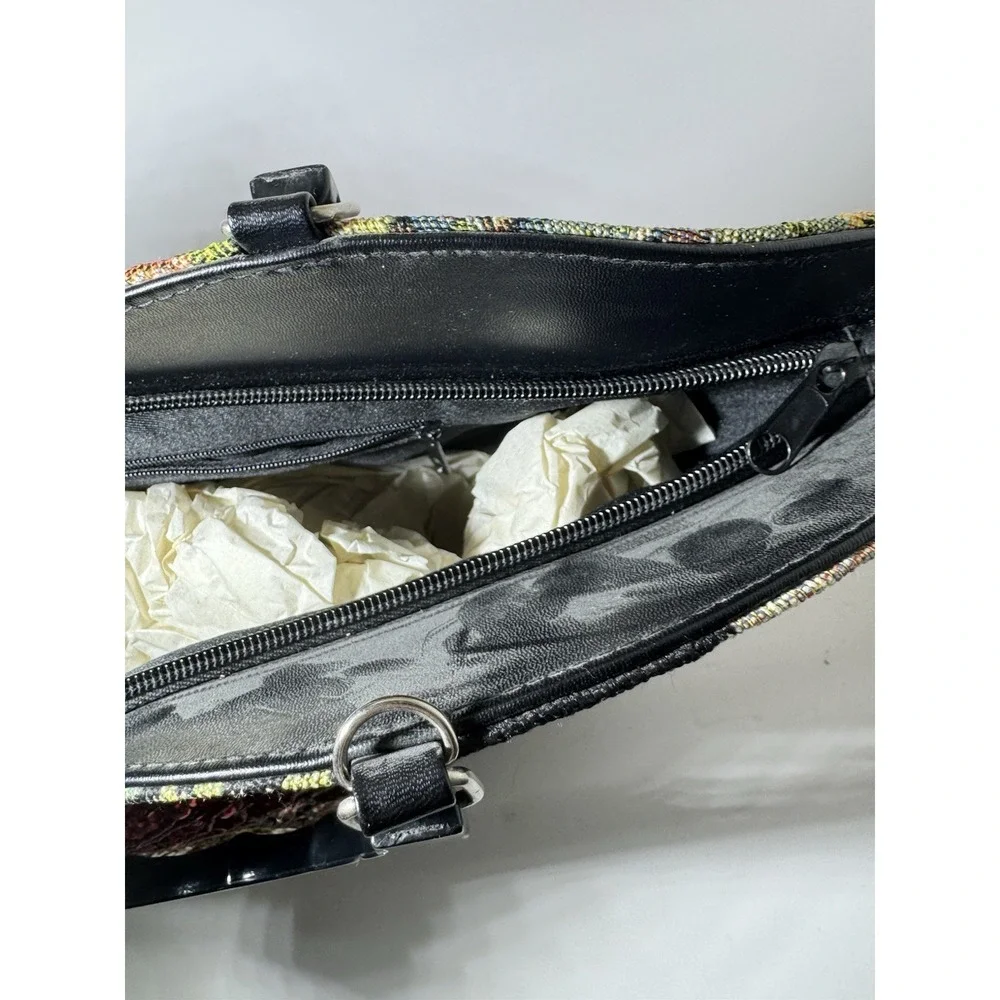 Prezzo Floral Tapestry Embroidered Sequin Beaded Handbag Boho Vintage EUC
